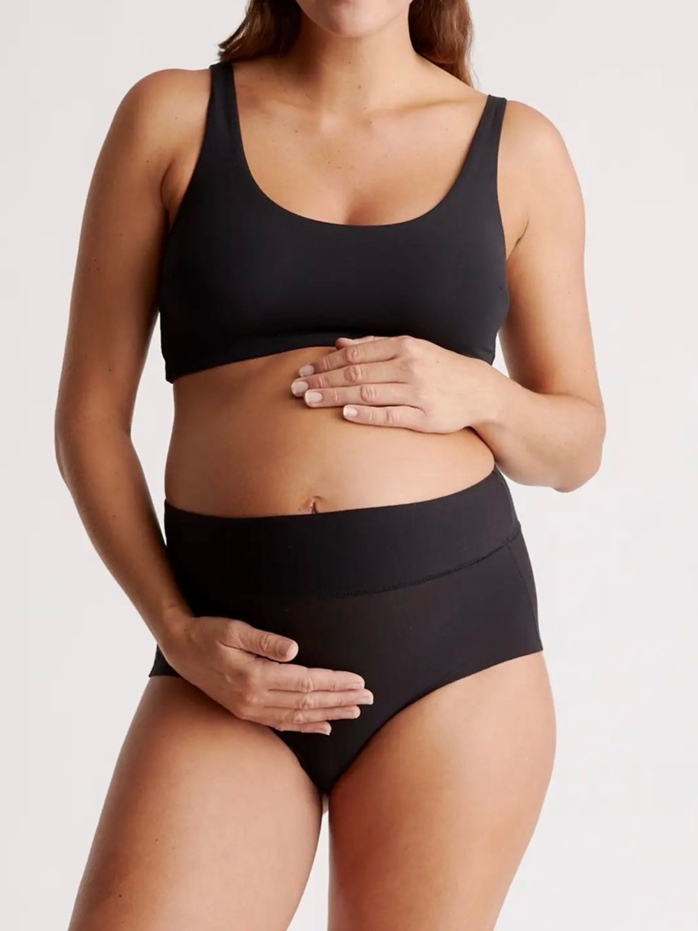 NWT Quince Micromodal Maternity & Postpartum Bra 2-pack) in Black Sz M